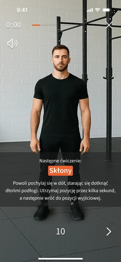A simple and clear workout session flow
